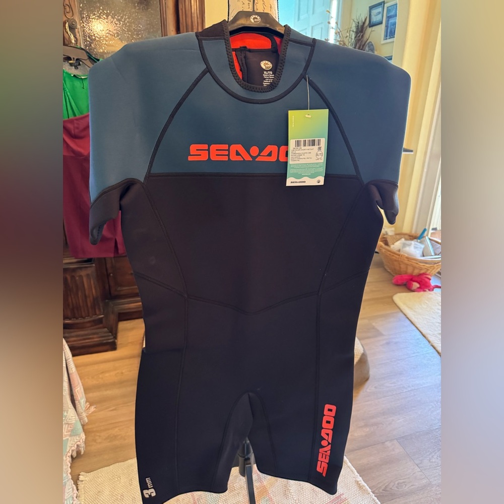 Men’s xl Seadoo One Piece Wetsuit - Black and Blue new 🆕 n packaging with tags
